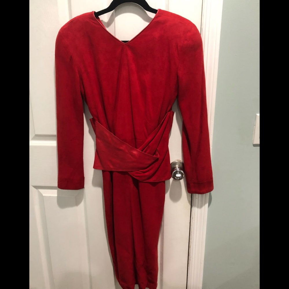 Suede and leather dress